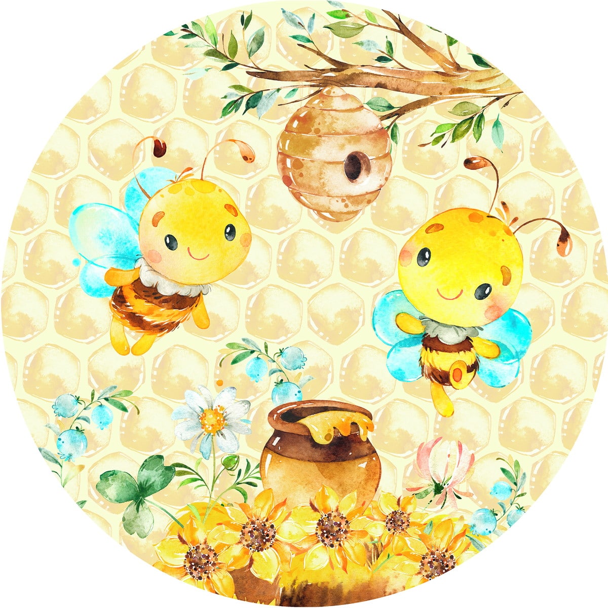 Disque azyme abeilles jaune