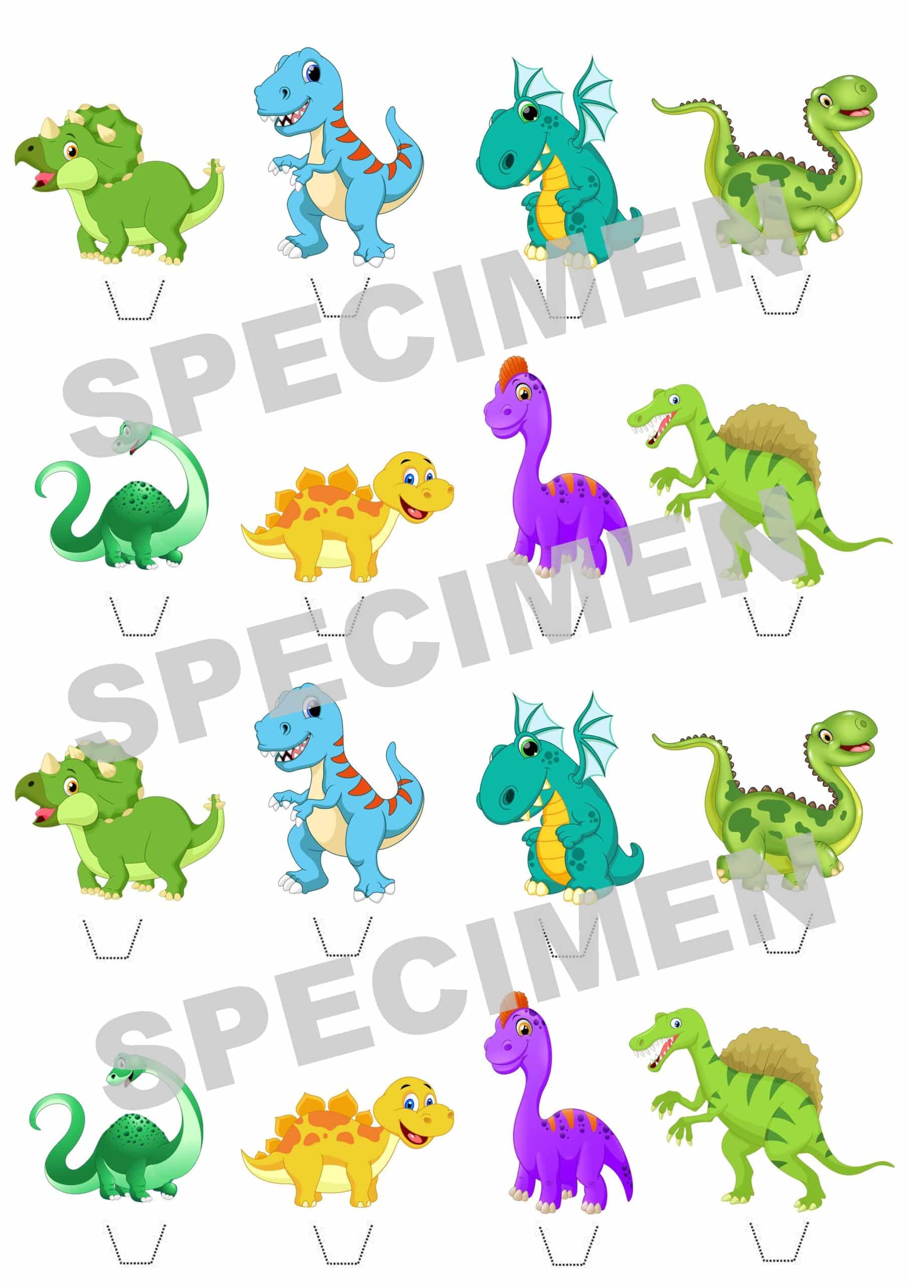 Feuille azyme dinosaures pour cupcakes