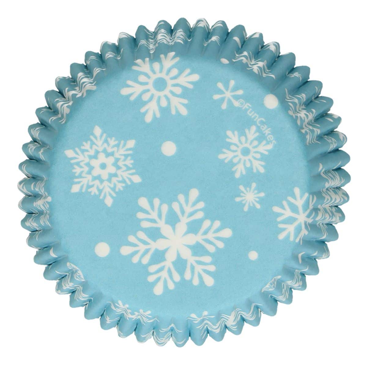 Caissettes à cupcakes bleu flocons de neige