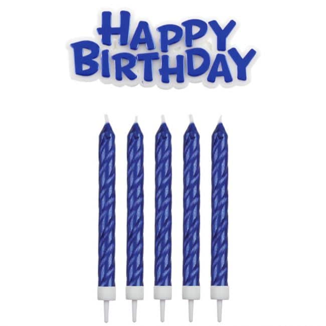 16 bougies Happy Bday - Bleu