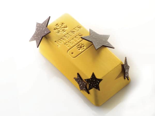 Moule plastique Lingot d'or "Joyeuses fêtes"