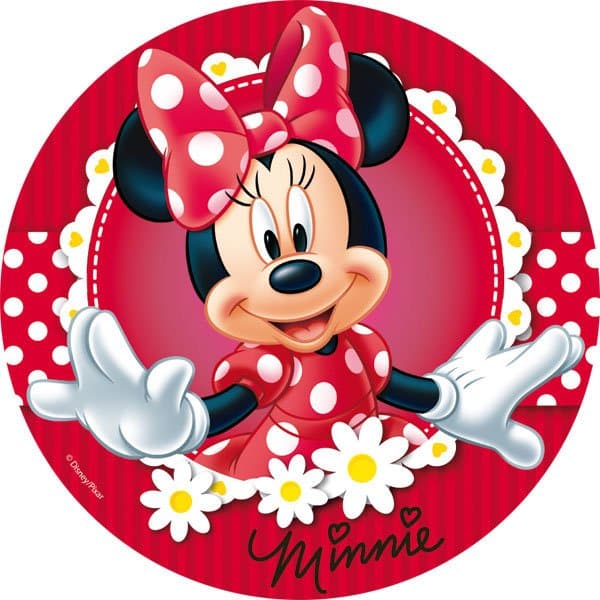Disque azyme Minnie fond rouge