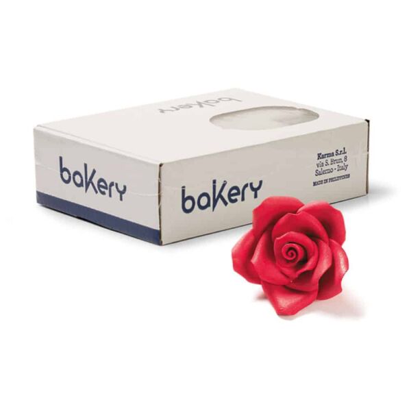 rose en sucre 5cm rouge