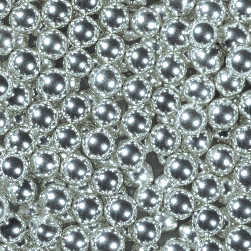 Perles argentées métalliques 6mm