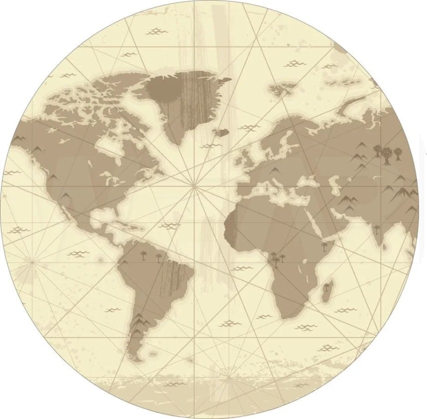 Disque azyme Map monde carte voyage