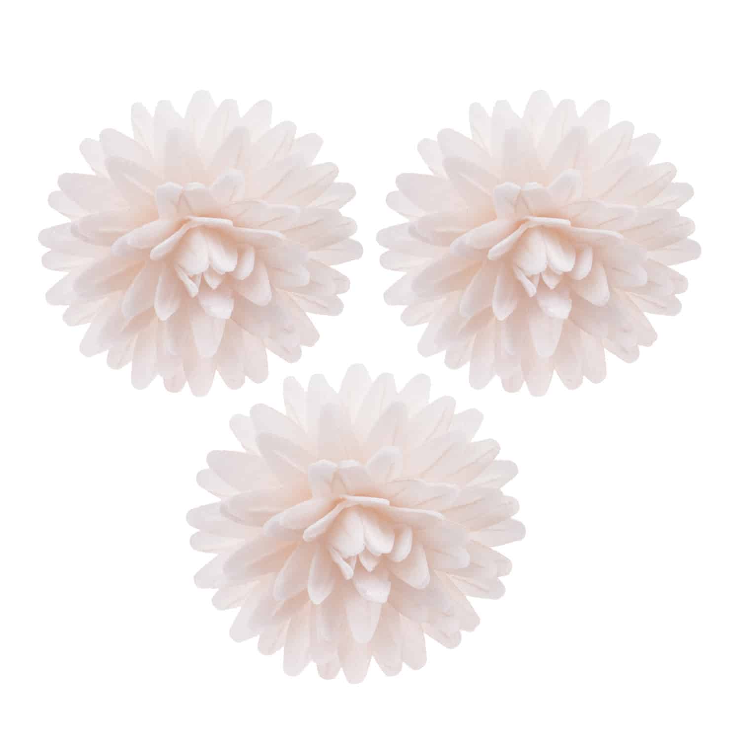 Fleurs azyme Pompons Blanc pur 4,5cm