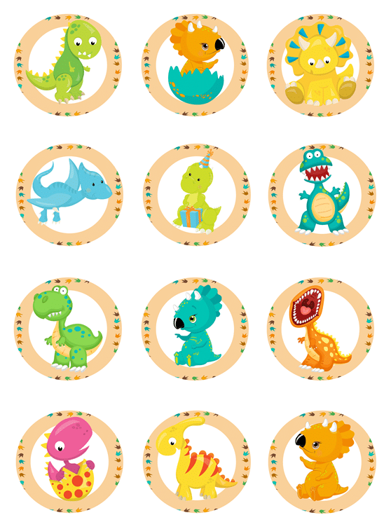 Feuille azyme A4 Dinosaures 12 mini disques