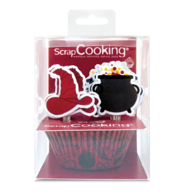 24 caissettes sorcier + 24 toppers sorcier