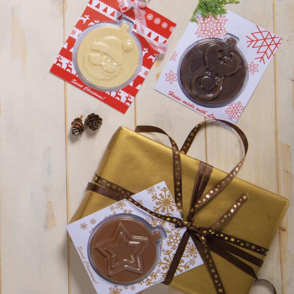 coffret cartes de noël avec chocolat