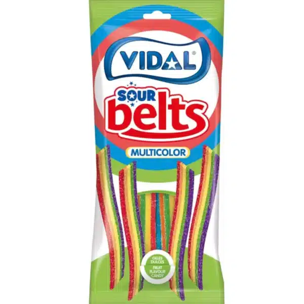 sachet de bonbons sour belts multicolor