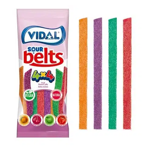 Sachet de bonbons Sour Belts 4x4 Vidal