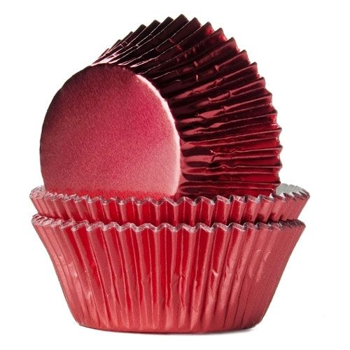 Caissettes à cupcakes rouge métallique