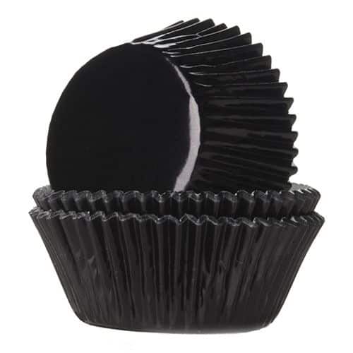 Caissettes à cupcakes noir métallique