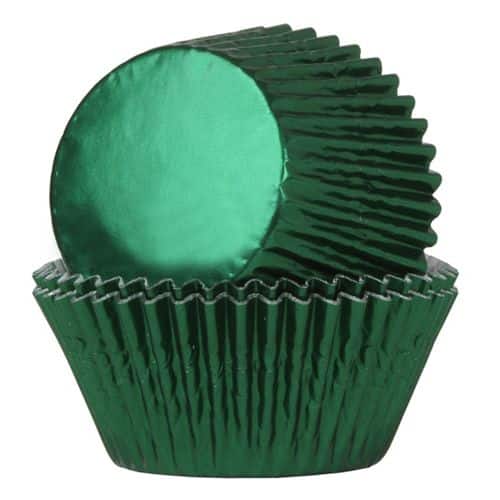 Caissettes à cupcakes vert métallique