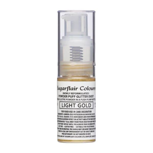 spray de paillettes light gold or