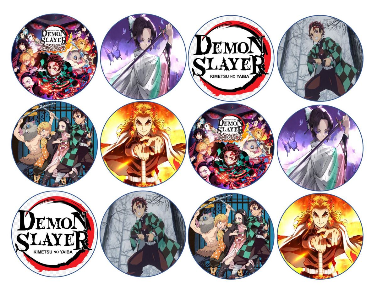 12 petits disques Demon Slayer en azyme
