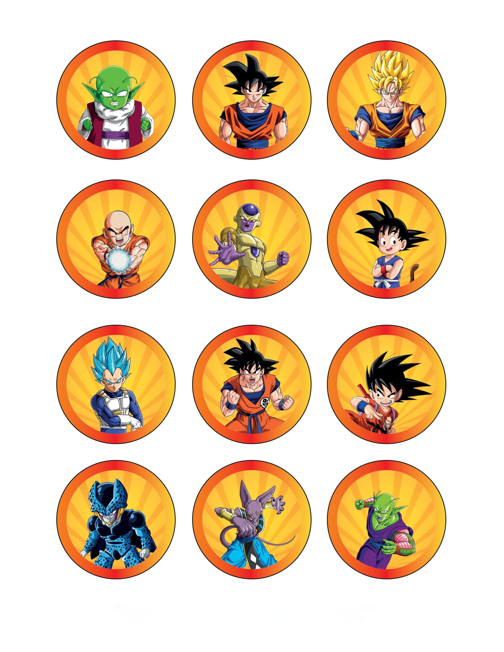 12 petits disques Dragon Ball en azyme
