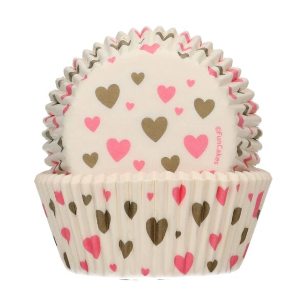 caissettes à cupcakes coeurs 48pcs