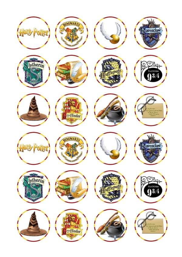 24 petits disques harry potter en azyme