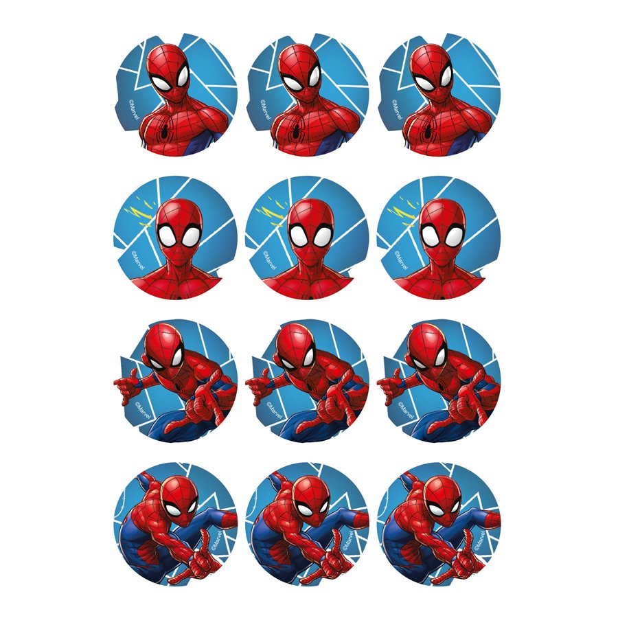 12 petits disques Spiderman azyme