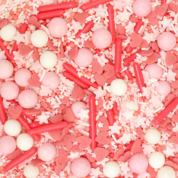 sprinkles mix en sucre rouge rose