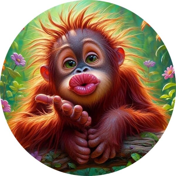 disque azyme singe bisous drôle