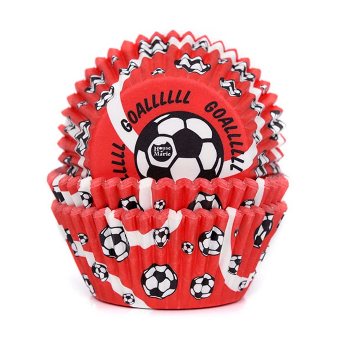 Caissettes rouge ballon football 50pcs