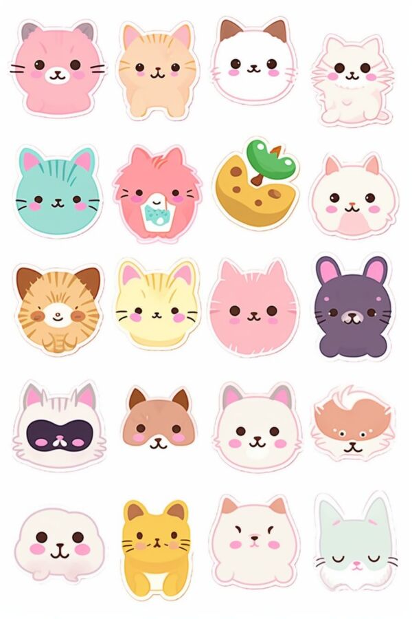 feuille animaux kawaii en azyme