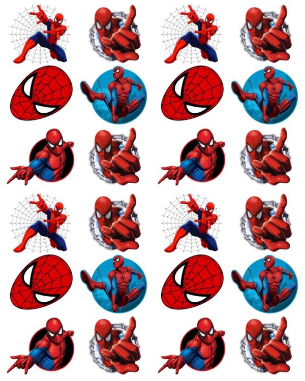 24 petits disques spider man super héros en azyme