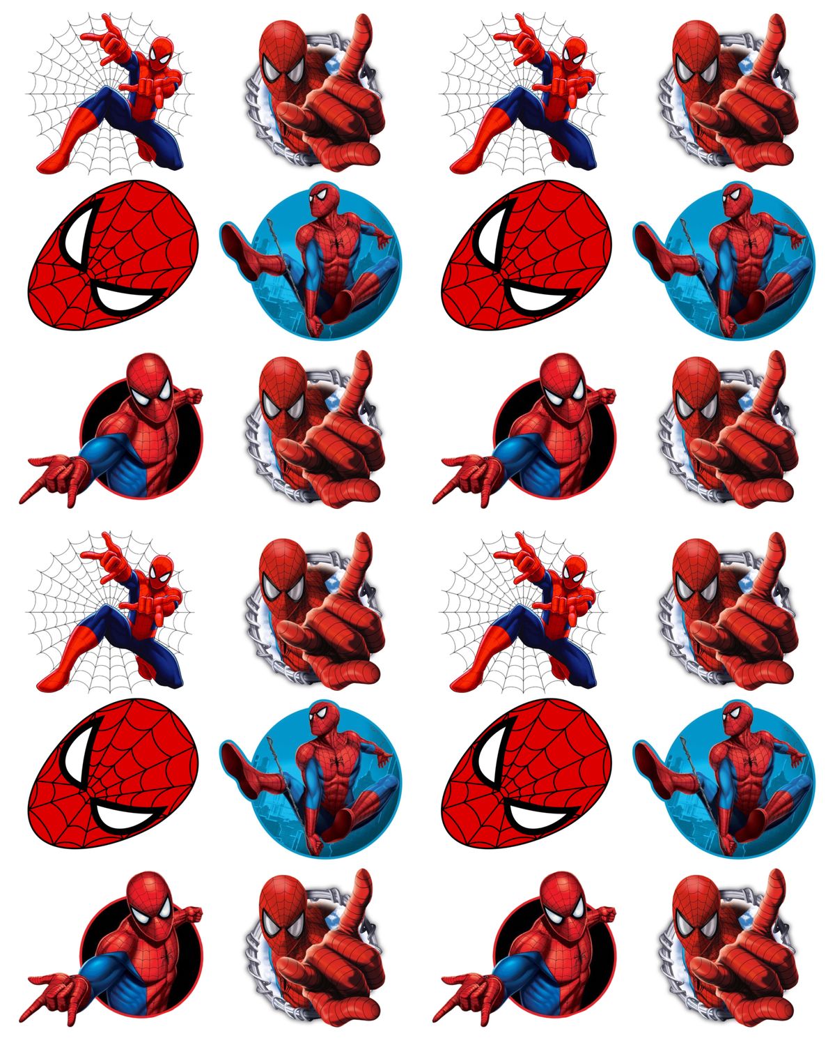 24 petits disques Spider-man Super-héros en azyme