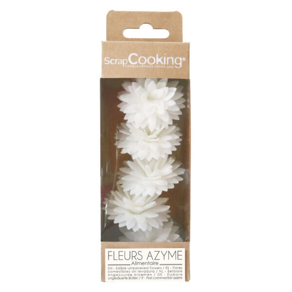 5 dahlias blancs en azyme