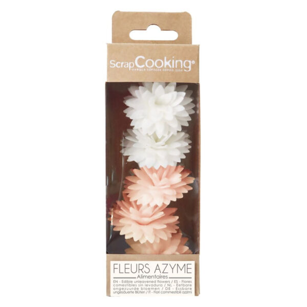 5 dahlias blanc/pêche en azyme
