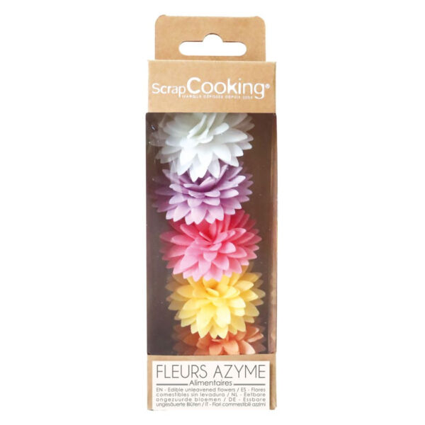 5 dahlias colorés en azyme